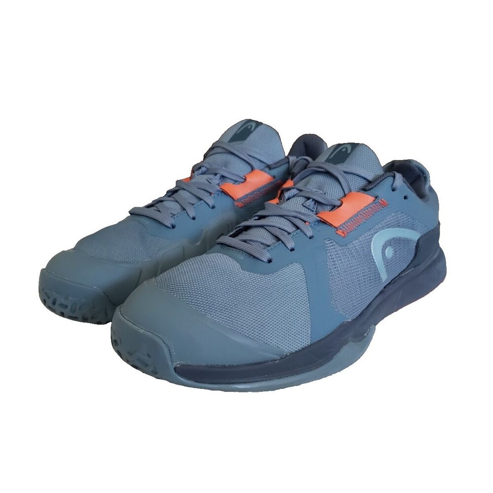 These are Head Sprint Pro 3.5 tennis shoes in a bluestone and orange Men SZ 9. 5